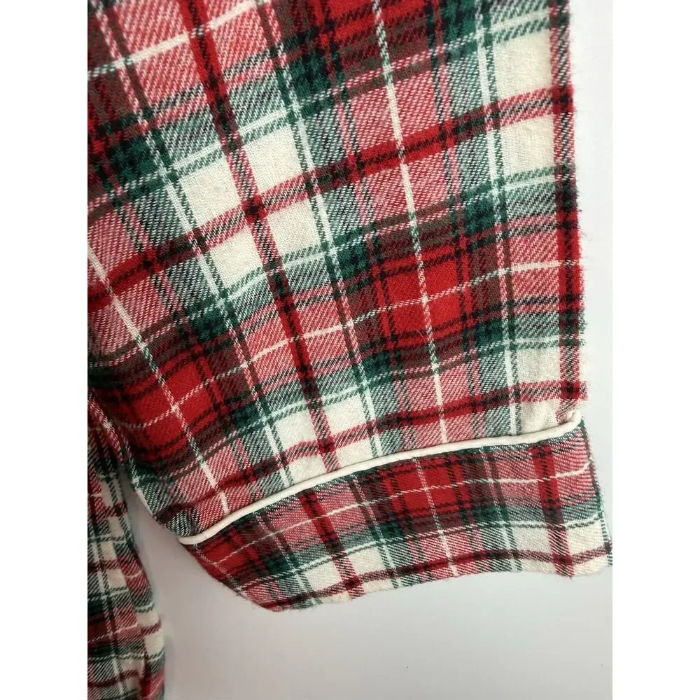 Lauren Ralph Lauren Plaid Flannel Sleep Shirt Nightgown NWT Red Green Cotton L - Picture 5 of 7